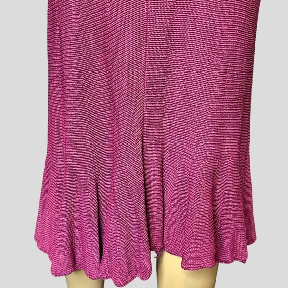 Tamara Catz Trumpet Knit Skirt Medium Burgundy High Rise Knee Length Ruffle Hem - Picture 8 of 15